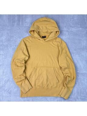 Velvet Graham Spencer Hoodie Mustard Pullover Sweatshirt USA Made Minimal Preppy